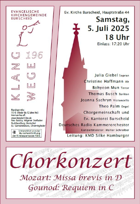 Wolfgang Amadeus Mozart: Missa brevis in D, Charles Gounod: Requiem in C